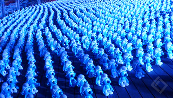 Sony Pictures celebrates Global Smurfs Night, MBS Singapore